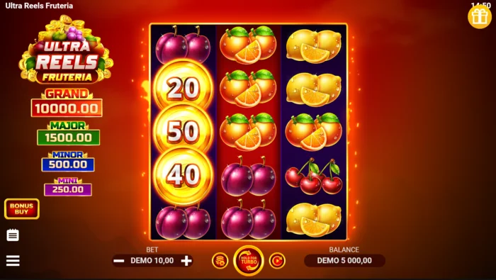Ultra Reels Fruteria - मुख्य गेम स्क्रीन 3x5
